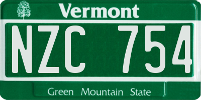 VT license plate NZC754