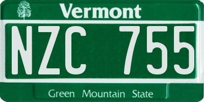 VT license plate NZC755