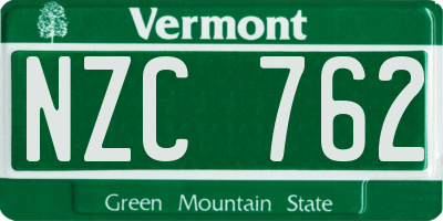 VT license plate NZC762