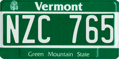VT license plate NZC765