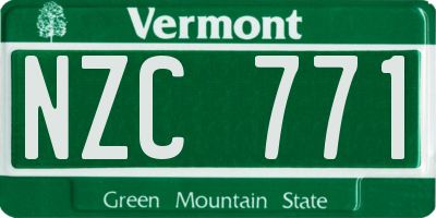 VT license plate NZC771