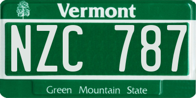 VT license plate NZC787