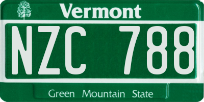 VT license plate NZC788