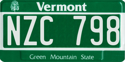 VT license plate NZC798