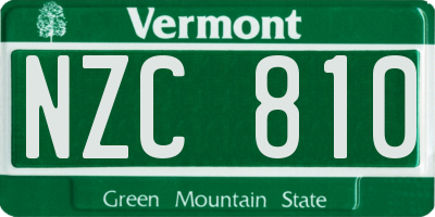 VT license plate NZC810