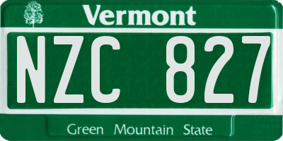 VT license plate NZC827