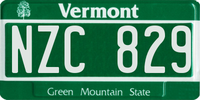 VT license plate NZC829
