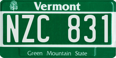 VT license plate NZC831