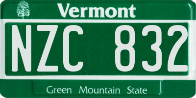VT license plate NZC832