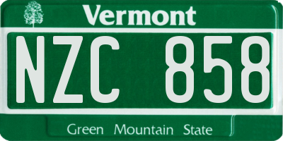 VT license plate NZC858