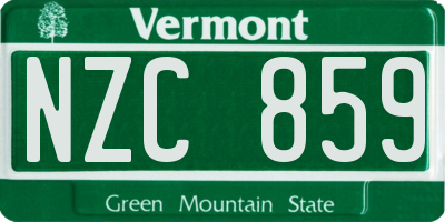 VT license plate NZC859