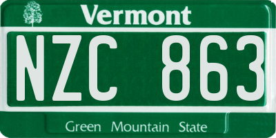 VT license plate NZC863