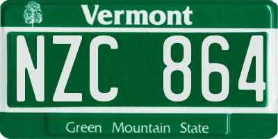 VT license plate NZC864