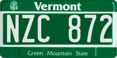 VT license plate NZC872