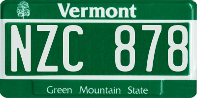 VT license plate NZC878