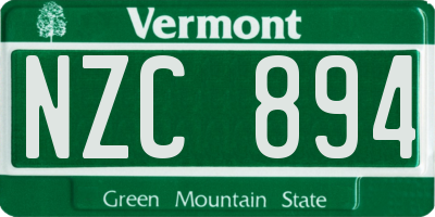 VT license plate NZC894