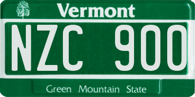 VT license plate NZC900
