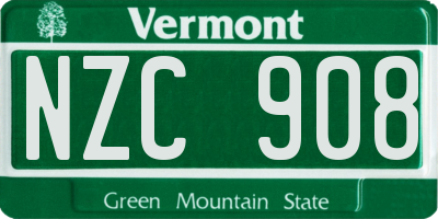 VT license plate NZC908