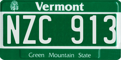 VT license plate NZC913