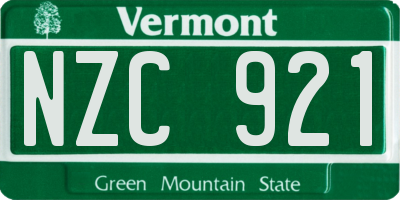 VT license plate NZC921