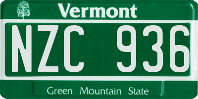 VT license plate NZC936