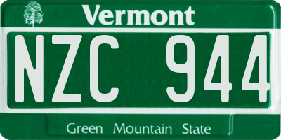 VT license plate NZC944