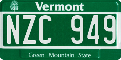 VT license plate NZC949
