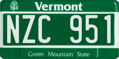 VT license plate NZC951