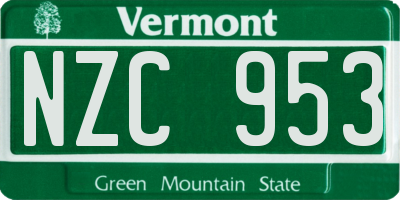 VT license plate NZC953