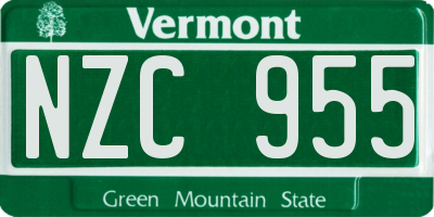 VT license plate NZC955