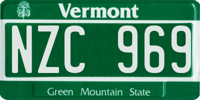 VT license plate NZC969