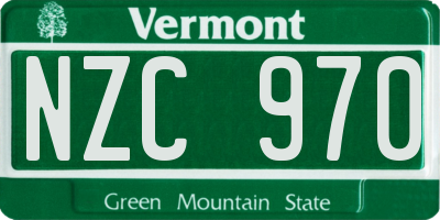 VT license plate NZC970