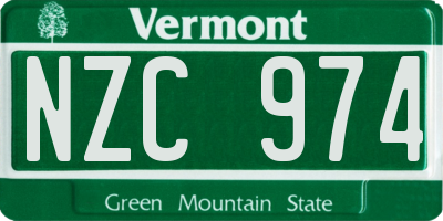 VT license plate NZC974
