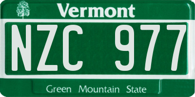 VT license plate NZC977