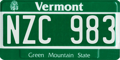 VT license plate NZC983