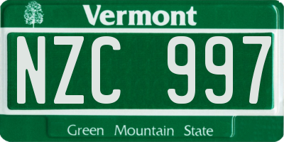 VT license plate NZC997