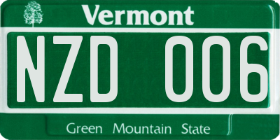 VT license plate NZD006