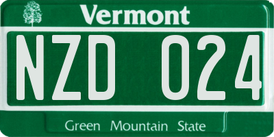 VT license plate NZD024