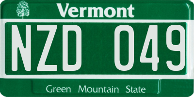 VT license plate NZD049