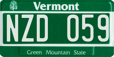 VT license plate NZD059