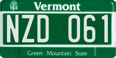 VT license plate NZD061