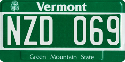 VT license plate NZD069