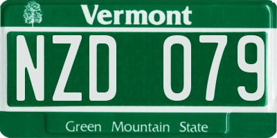 VT license plate NZD079