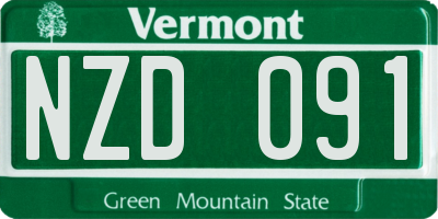 VT license plate NZD091