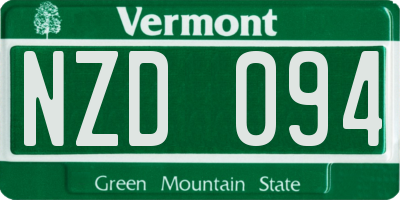 VT license plate NZD094