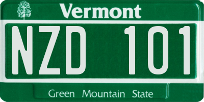 VT license plate NZD101
