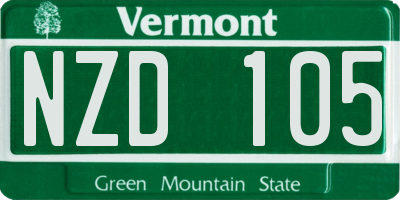 VT license plate NZD105