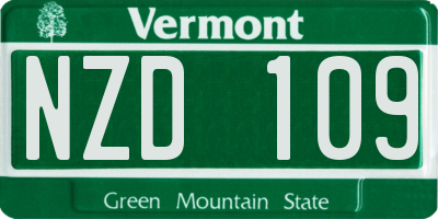 VT license plate NZD109