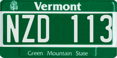 VT license plate NZD113