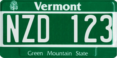 VT license plate NZD123